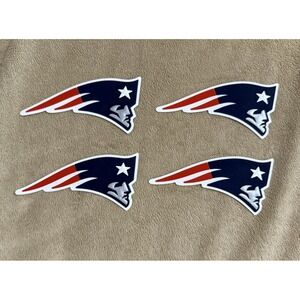 Set of 4 New England Patriots Rubber Patches Raised Logo Patch 4"x2" NEW